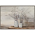 Amanti Art Pussy Willow Still Life With Designs by Julia Purinton Framed Canvas Wall Art Print, 33" x 23", Graywash