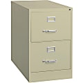 Lorell® Fortress 26-1/2"D Vertical 2-Drawer Legal-Size File Cabinet, Metal, Putty