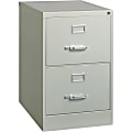 Lorell® Fortress 26-1/2"D Vertical 2-Drawer Legal-Size File Cabinet, Metal, Light Gray