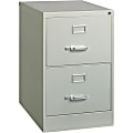 Lorell® Fortress 26-1/2"D Vertical 2-Drawer Legal-Size File Cabinet, Light Gray