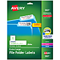 Avery® TrueBlock® Extra-Large Permanent Inkjet/Laser File Folder Labels, 5027, 15/16" x 3 7/16", White, Pack Of 450