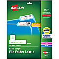 Avery® TrueBlock® Extra-Large Permanent Inkjet/Laser File Folder Labels, 5027, 15/16" x 3 7/16", White, Pack Of 450 1 thumbnail image