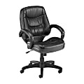 Lorell® Westlake Bonded Leather Mid-Back Manager Chair, Black
