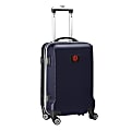 Denco Sports Luggage NCAA ABS Plastic Rolling Domestic Carry-On Spinner, 20" x 13 1/2" x 9", Indiana Hoosiers, Navy