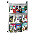 Safco® Luxe Magazine Rack, 41"H x 31 3/4"W x 5"D, Silver