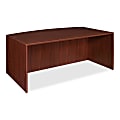 Lorell® Essentials Series Bow-Front Shell Desk, 72"W, Mahogany