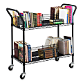 Safco® Double-Sided 2-Shelf Wire Book Cart, 40 1/2"H x 44"W x 18 3/4"D, Black 1 thumbnail image