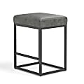 ALPHA HOME Faux Leather Counter-Height Stool, Gray