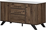 South Shore Helsy 47-3/4"W x 18-1/2"D Lateral 2-Drawer File Cabinet Credenza, Natural Walnut