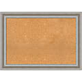 Amanti Art Non-Magnetic Cork Bulletin Board, 42" x 30", Natural, Parlor Silver Plastic Frame 1 thumbnail image