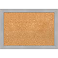 Amanti Art Cork Bulletin Board, 27" x 19", Natural, Vista Brushed Nickel Polystyrene Frame 1 thumbnail image