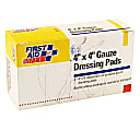 First Aid Only 3-Ply Gauze Pads, 4" x 4", White, Box Of 4 Gauze Pads