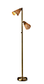 Adesso® Cove 2-Light Tree Floor Lamp, 62-3/4"H, Natural Rattan/Antique Brass 1 thumbnail image