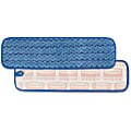 Rubbermaid Commercial Hygen 18" Microfiber Wet Pad - 5.2" Width x 18" Length - Durable - MicroFiber - Blue - 12 / Carton