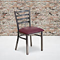 Flash Furniture Ladder Back Restaurant Chair, Burgundy/Clear