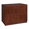 Lorell® Essentials 36"W x 22"D Lateral 2-Drawer File Cabinet, Mahogany