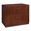 Lorell® Essentials 36"W x 22"D Lateral 2-Drawer File Cabinet, Mahogany 1 thumbnail image