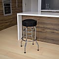 Flash Furniture Double Ring Bar Stool, Black/Chrome