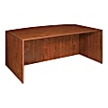 Lorell® Essentials Series Bow-Front Shell Desk, 72"W, Cherry