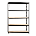 Lorell Iron Horse 2300 lb Capacity Riveted Shelving - 5 Shelf(ves) - 72" Height x 48" Width x 18" Depth - 30% Recycled - Black - Steel, Particleboard - 1 Each