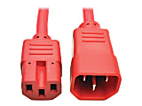 Tripp Lite 3ft Heavy Duty Power Extension Cord 15A 14 AWG C14 C15 Red 3' - Power cable - IEC 60320 C14 to IEC 60320 C15 - 250 V - 15 A - 3 ft - molded - red