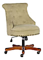 Linon Dallas Fabric Mid-Back Home Office Chair, Light Green/Dark Walnut 1 thumbnail image