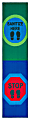 Carpets for Kids® KID$Value Rugs™ Sanitize Here Activity Runner Rug, 3' x 12' , Blue 1 thumbnail image