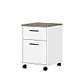Bush Furniture Key West 16"D Vertical 2-Drawer Mobile File Cabinet, Shiplap Gray/Pure White, Standard Delivery