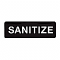 Winco Sanitize Sign, 9" x 3", Black/White 1 thumbnail image