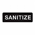 Winco Sanitize Sign, 9" x 3", Black/White
