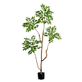 Nearly Natural 5’ Artificial Pieris Tree, 60”H x 26”W x 26”D, Black/Green 1 thumbnail image