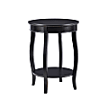 Powell Nora Round Side Table With Shelf, 24"H x 18"Dia., Black