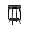 Powell Nora Round Side Table With Shelf, 24"H x 18"Dia., Black 1 thumbnail image