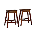Linon Carberry Backless Counter Stools, Brown, Set Of 2 Stools 1 thumbnail image