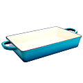 Crock-Pot Artisan 13" Enameled Cast Iron Lasagna Pan, Teal Ombre