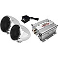 Pyle Cycle Series 100W Handlebar-Mount Weather-Resistant Speaker System, Chrome, PLMCA20