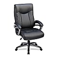 Lorell® Ergonomic Bonded Leather High-Back Chair, Black/Gun Metal 1 thumbnail image