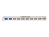 Tripp Lite 10-Port USB 3.0 / USB 2.0 Combo Hub - USB Charging, 2 USB 3.0 & 8 USB 2.0 Ports - Hub - 2 x SuperSpeed USB 3.0 + 8 x USB 2.0 - desktop