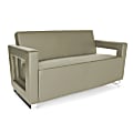 OFM Distinct Series Soft Seating Sofa, Taupe/Chrome 1 thumbnail image