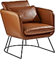 Adesso® Stanley Faux Leather Chair, Matte Black/Distressed Camel