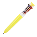 Yafa Multifunction 10-Color Ballpoint Pen, Medium Point, 0.8 mm, Yellow Barrels, Assorted Ink Colors