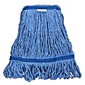 Alpine Industries Cotton Loop-End Mop Heads With 1" Head And Tail Bands, 32 Oz, Blue, Set Of 12 Heads 1 thumbnail image