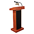 Oklahoma Sound® The Orator Lectern With Tie Clip/Lavalier Wireless Microphone, Wild Cherry