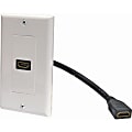 Steren 1-Socket HDMI™ Pigtail Faceplate, 3.4" x 4.72", White 1 thumbnail image