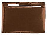 Custom Bonded Leather 7-Ring Check Case, Brown