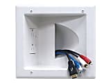 DataComm Recessed Low Voltage Media Plates - Flush mount wallplate - white