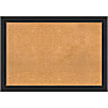 Amanti Art Cork Bulletin Board, 40" x 28", Natural, Shipwreck Black Polystyrene Frame