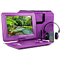 Trexonic Portable DVD Player With Swivel TFT-LCD Screen, 14.1”, Purple 1 thumbnail image