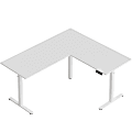 Bestier 63"W Electric Adjustable-Height L-Shaped Standing Desk, White 1 thumbnail image