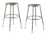 National Public Seating 6400 Series Adjustable Vinyl-Padded Science Stools, 25 - 32-1/2"H, Gray, Pack Of 2 Stools 1 thumbnail image
